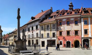 Old center of Škofja Loka, Across the Alps to the Slovenian Coast