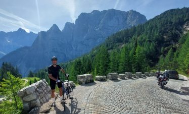 Cycling ascent to Vršič Pass - Last serpentine, Cycling cross the Alps to the Slovenian Coast